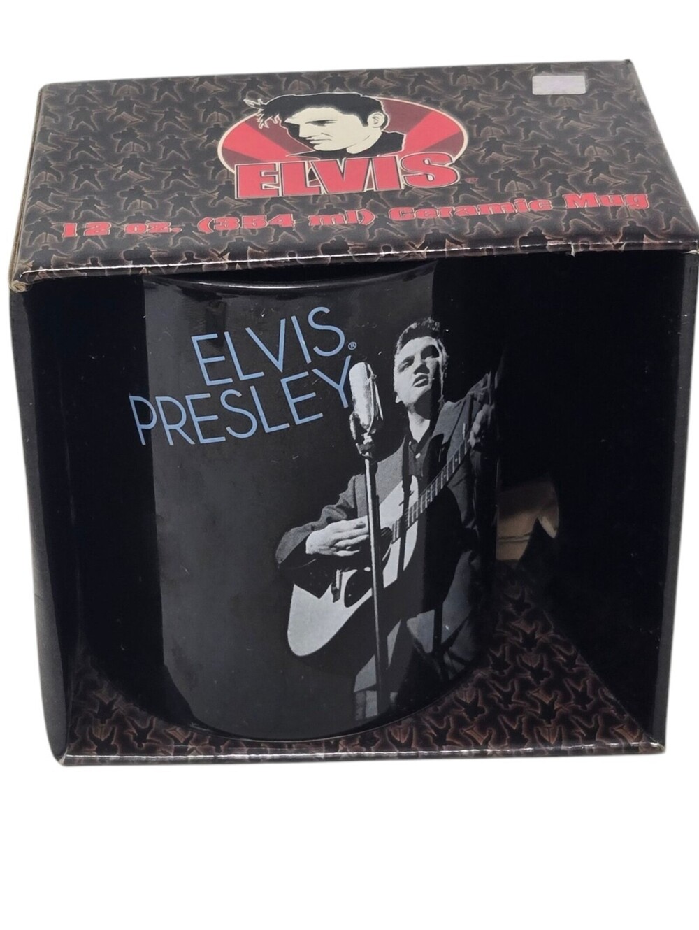 Vandor Young Elvis Ceramic Coffee Mug 12 oz. New In Box Elvis Presley Black